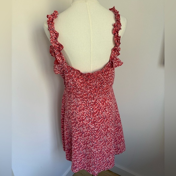 Pink and White Ruffled Mini Sundress - Picture 3 of 6